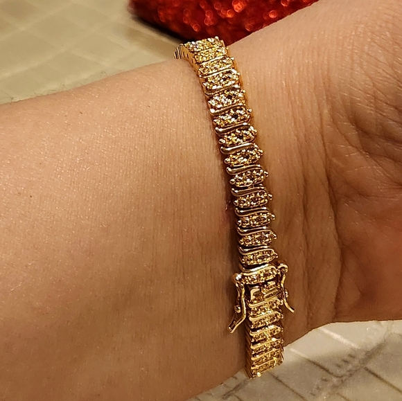 July Birthstone Tennis Bracelet for Women,18K Golden Plated Copper with Zirconia - Picture 5 of 11